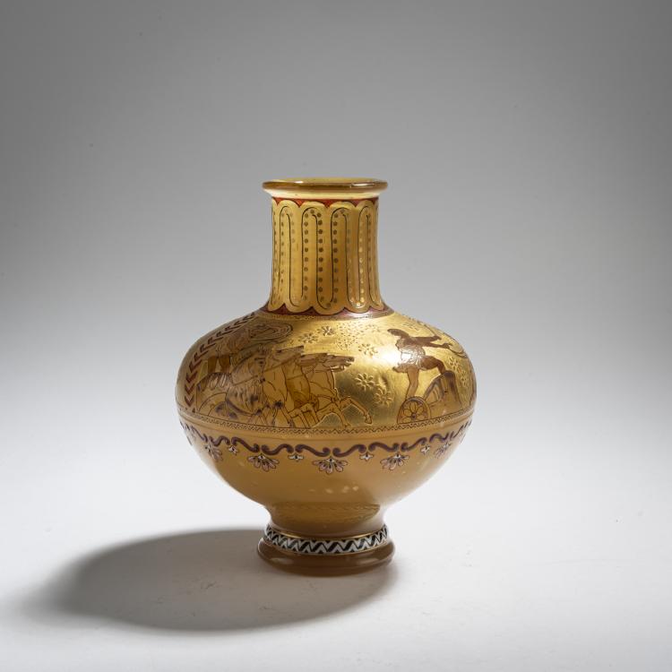 Hauptbild zu Objekt, Vase 'au jeux antiques', um 1900, Burgun, Schverer & Co., Meisenthal, Verrerie d'Art de Lorraine, 168A 14