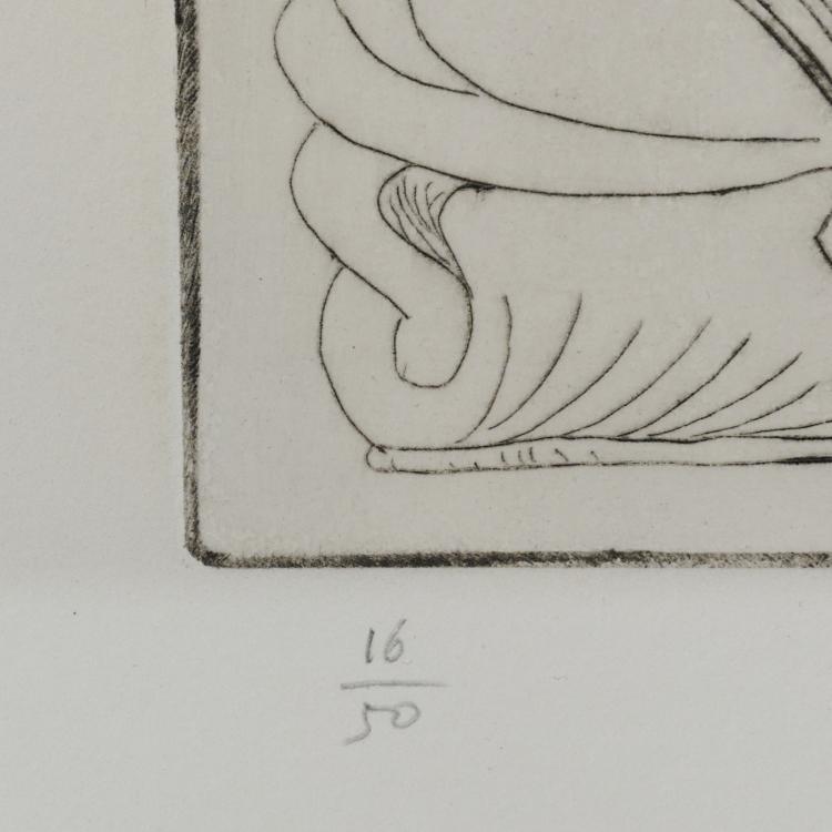 Bild 2 zu Objekt, 'Rapha&euml;l et la Fornarina XVI: le Pape est toujours sur son pot songeur' (Tafel 311 aus der Serie 347), 1968, Pablo Picasso, 169E 1004