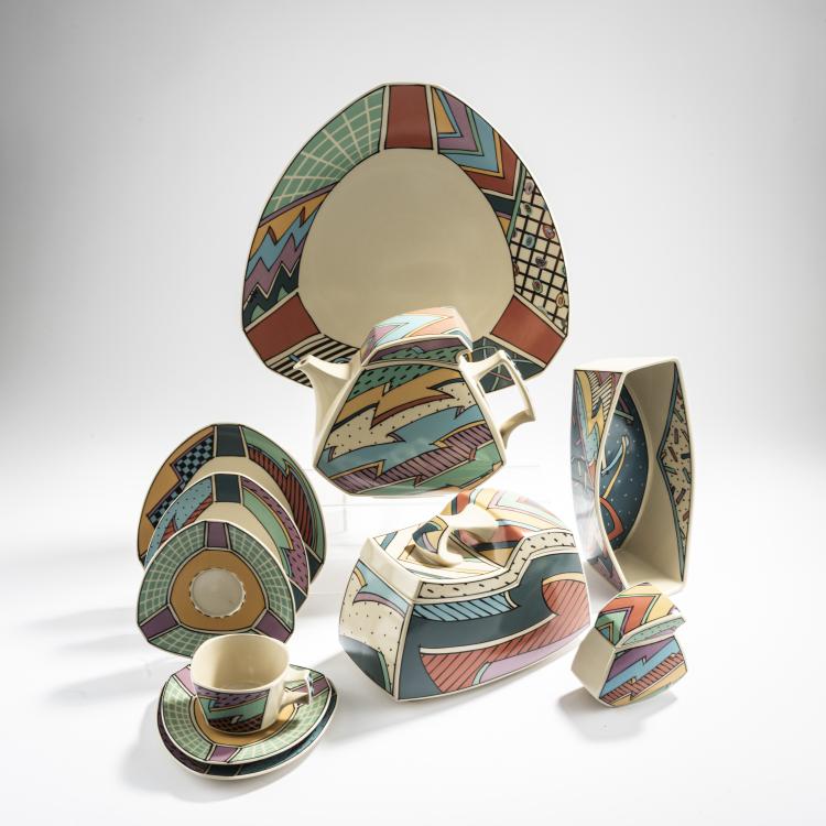 Bild 1 zu Objekt, 16-piece Tea service 'Flash', 1985, Dorothy Hafner, Rosenthal, Selb, 169C 505