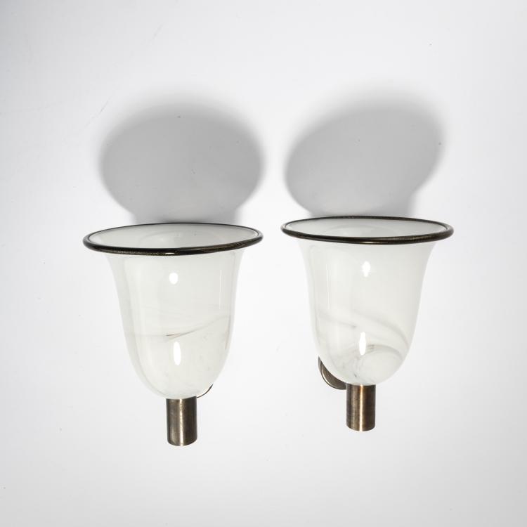 Bild 1 zu Objekt, Zwei Wandleuchten, 1980er Jahre, Barovier & Toso, Murano, 169C 748