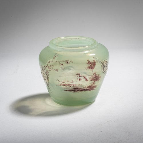 Small  'Clair de Lune'-vase with shore landscape and snail shells, c. 1880-94