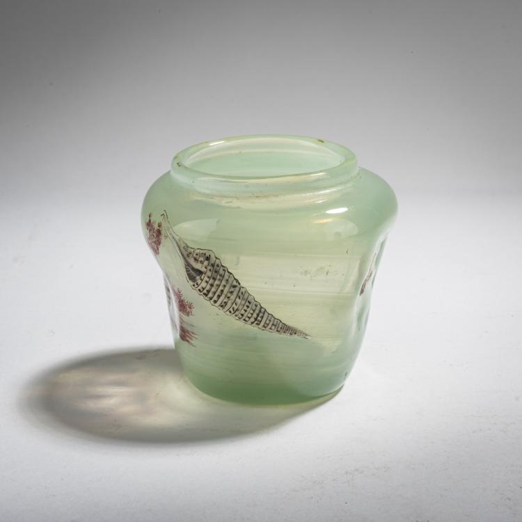 Bild 1 zu Objekt, Small  'Clair de Lune'-vase with shore landscape and snail shells, c. 1880-94, Emile Gall&eacute;, Gall&eacute;, Nancy, 168A 111