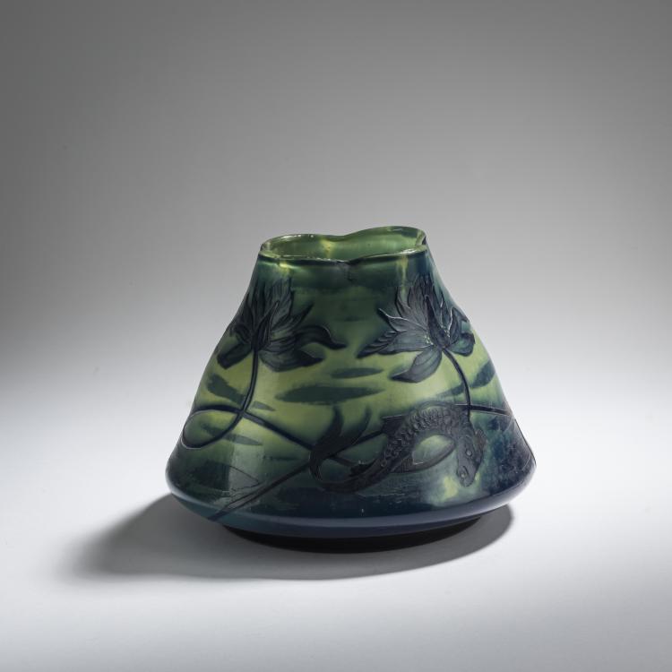 Hauptbild zu Objekt, Vase 'pond landscape', before 1900, Karl Schmoll von Eisenwerth, Poschinger, Ferdinand von, Buchenau, 168A 309