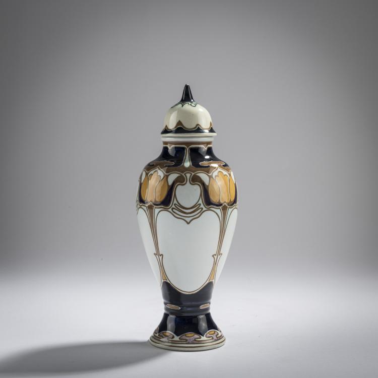 Hauptbild zu Objekt, Deckelvase, um 1914, Samuel Schellink, Rozenburg, Den Haag, 168B 513