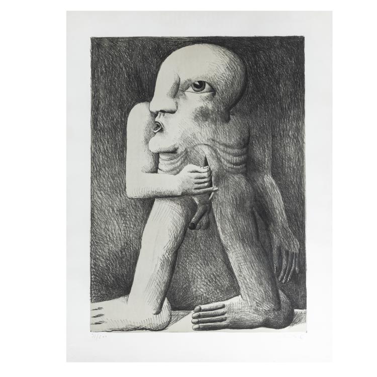 Hauptbild zu Objekt, 'Kopff&uuml;&szlig;ler mit einer Wunde', 1970, Horst Antes, Cercle Graphique Europ&eacute;en, 169E 939