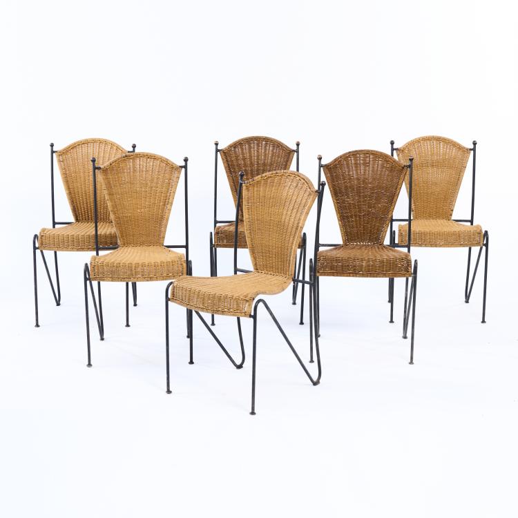 Hauptbild zu Objekt, Six chairs, 1960s, Frederick Weinberg, USA, 169C 666