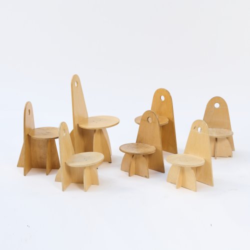 Seven 'Apollo' - '3017' children's chairs, 1980s