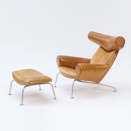 'Ox chair' armchair with ottoman, 1960