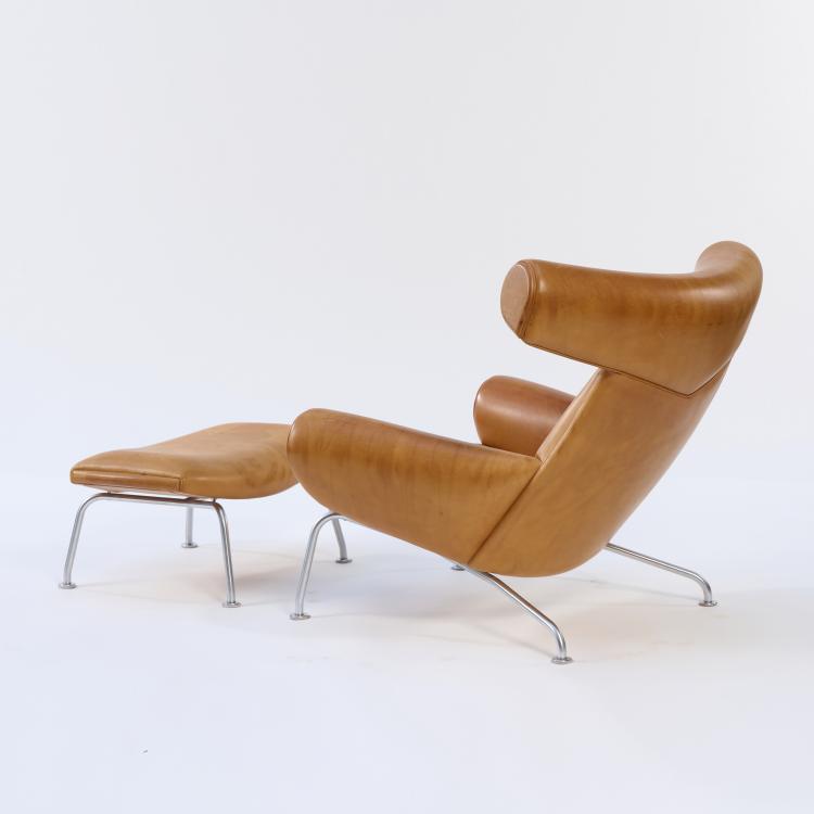 Bild 5 zu Objekt, Armlehnsessel 'Ox chair' mit Ottoman, 1960, Hans J. Wegner, J&oslash;rgensen, Erik, M&oslash;belfabik A/S, Svendborg, 169A 159