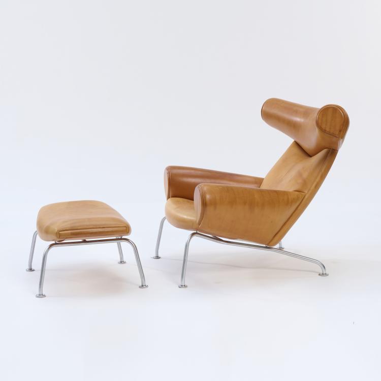 Bild 6 zu Objekt, Armlehnsessel 'Ox chair' mit Ottoman, 1960, Hans J. Wegner, J&oslash;rgensen, Erik, M&oslash;belfabik A/S, Svendborg, 169A 159