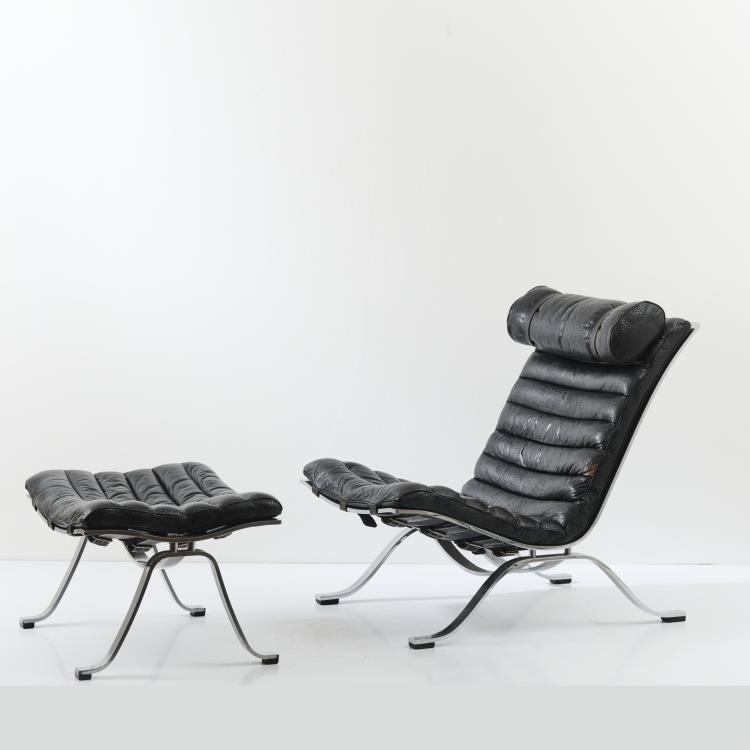 Hauptbild zu Objekt, 'Ari' lounge chair with ottoman, 1966, Arne Norell, Norell M&ouml;bler, Aneby, 169A 164