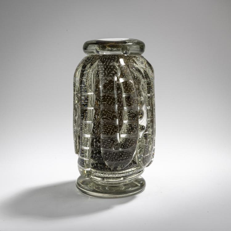 Bild 1 zu Objekt, 'A bullicante grigio oro' vase, 1937, Flavio Poli, Seguso Vetri d'Arte, Murano, 170C 637