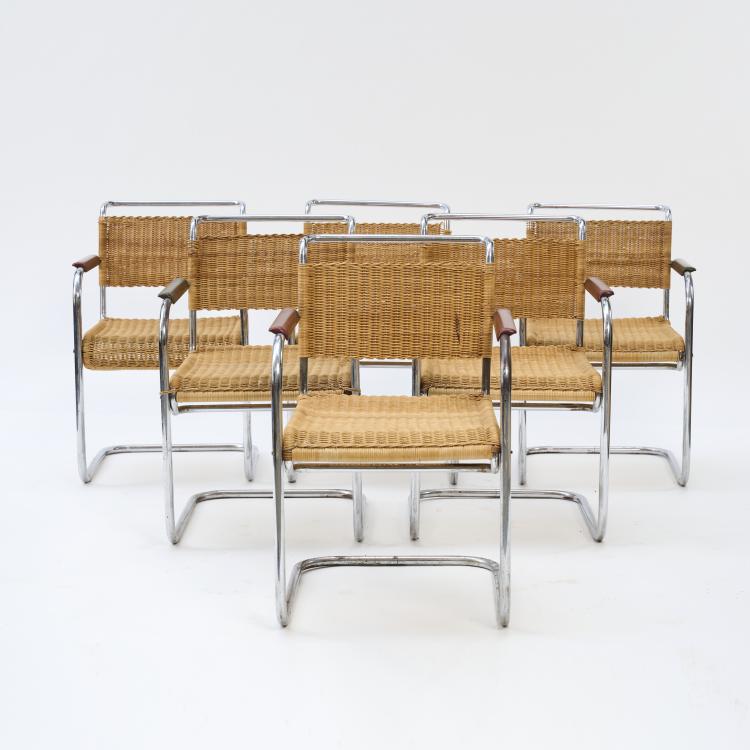 Hauptbild zu Objekt, Six 'SS 32' cantilever chairs, c. 1930, Anton Lorenz, Desta, Berlin, 169A 15