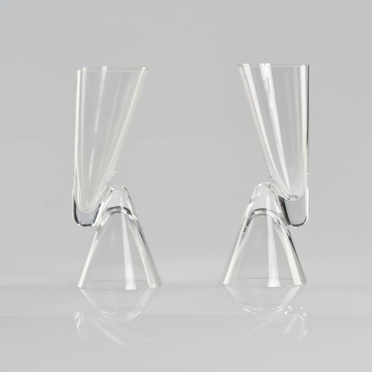Hauptbild zu Objekt, Two 'Paro' glasses, 1983, Achille Castiglioni, Danese, Mailand, 169B 366