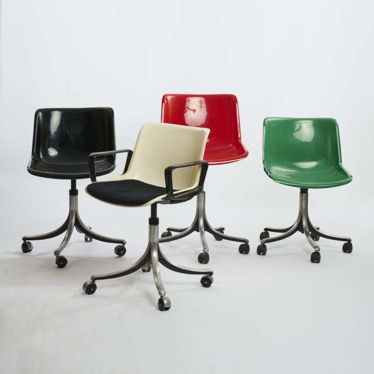 Hauptbild zu Objekt, Vier Arbeitsst&uuml;hle 'Modus', 1972, Tecno, Mailand, 169B 317