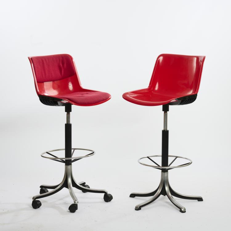 Hauptbild zu Objekt, Zwei Barhocker 'Modus', um 1972, Tecno, Mailand, 169B 316
