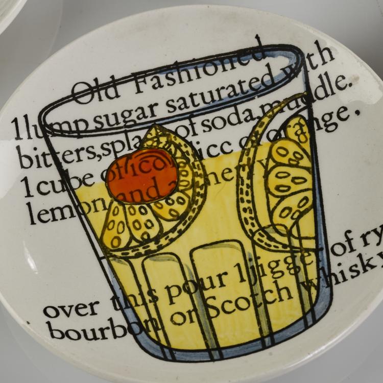 Bild 1 zu Objekt, Acht Untersetzer 'Cocktails', 1950er Jahre, Piero Fornasetti, Fornasetti, Mailand, 169B 205