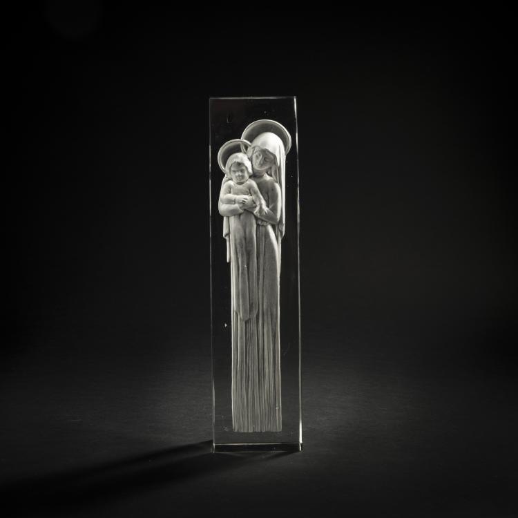 Hauptbild zu Objekt, Figure (Sujet religieux) 'Vierge &agrave; l'enfant', 1934, Ren&eacute; Lalique, Lalique, Wingen-sur-Moder, 168A 197