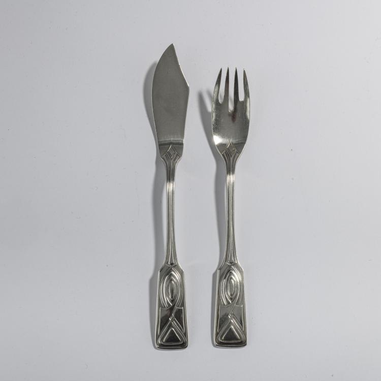 Bild 2 zu Objekt, Fischmesser und Fischgabel 'Behrens' - '4800', 1900/01, Peter Behrens, R&uuml;ckert, M.J., Mainz, 168B 428