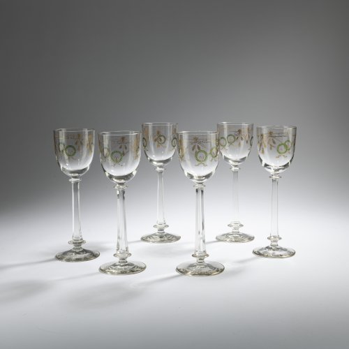 Six wine glasses '1792', c. 1905
