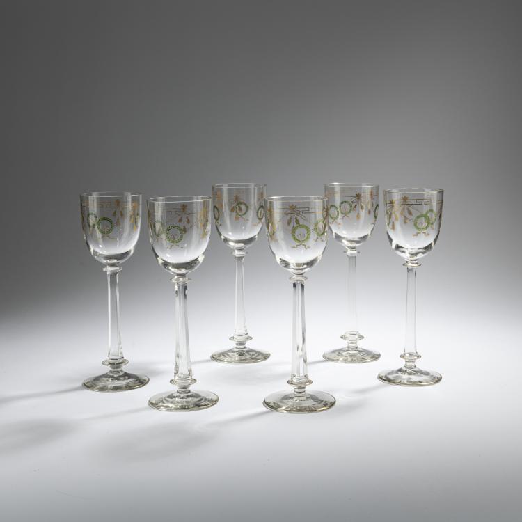 Hauptbild zu Objekt, Six wine glasses '1792', c. 1905, Theresienthal, 168A 317