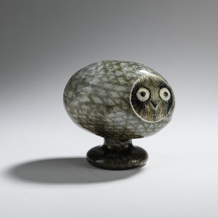 Bild 1 zu Objekt, Eule 'Helmip&ouml;ll&ouml;', 1984/85, Oiva Toikka, Nuutaj&auml;rvi, Notsj&ouml;, 169C 486