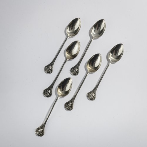 Six mocha spoons 'Girl's Head', c. 1900