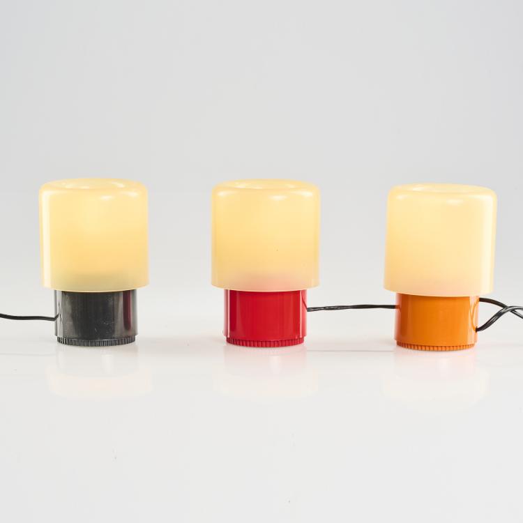 Bild 1 zu Objekt, Three 'Tic Tac' table lights, 1970, Giotto Stoppino, Kartell, Noviglio, 169B 291