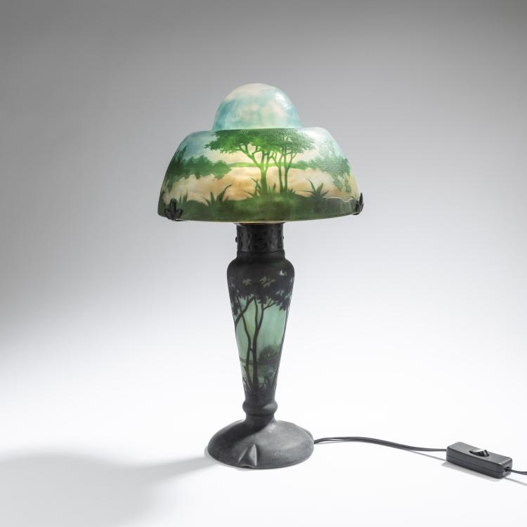 Hauptbild zu Objekt, 'Paysage lacustre' table light, c. 1910, Daum Fr&egrave;res, Nancy, 168A 71