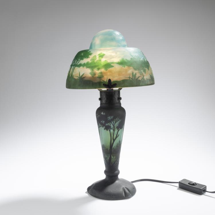 Bild 2 zu Objekt, 'Paysage lacustre' table light, c. 1910, Daum Fr&egrave;res, Nancy, 168A 71