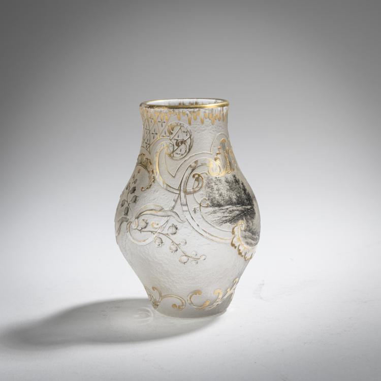 Bild 1 zu Objekt, Small vase 'Paysage lacustre', c. 1893, Daum Fr&egrave;res, Nancy, 168A 32