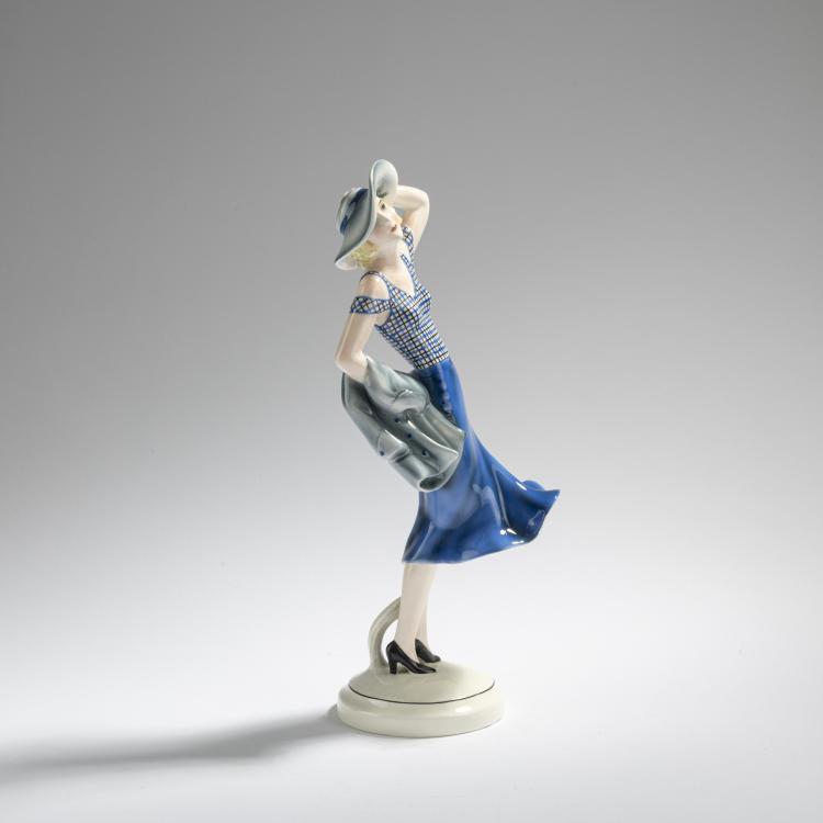 Bild 1 zu Objekt, Standing young lady (in the wind), c. 1934, Stephan Dakon, Goldscheider, Wien, 168C 597