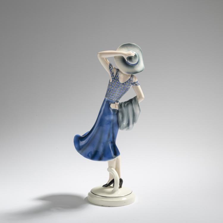 Bild 2 zu Objekt, Standing young lady (in the wind), c. 1934, Stephan Dakon, Goldscheider, Wien, 168C 597