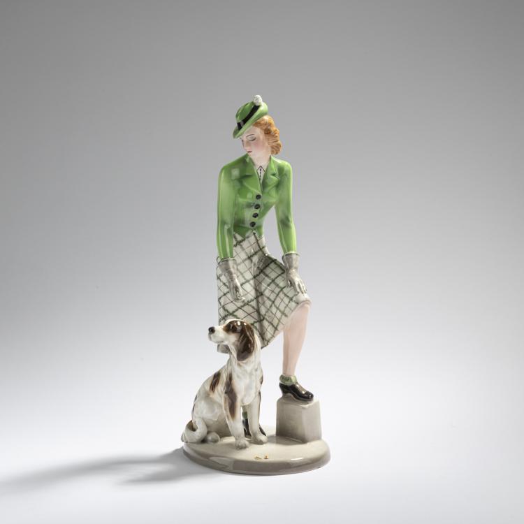 Bild 1 zu Objekt, Hiker with a dog, c. 1939, Claire Herczeg-Weiss (attributed), Goldscheider, Wien, 168C 603