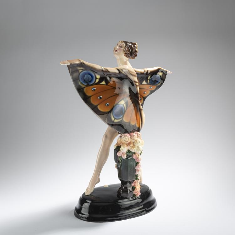 Bild 3 zu Objekt, T&auml;nzerin im Schmetterlingskost&uuml;m, 1924/25, Josef Lorenzl, Goldscheider, Wien, 168C 584