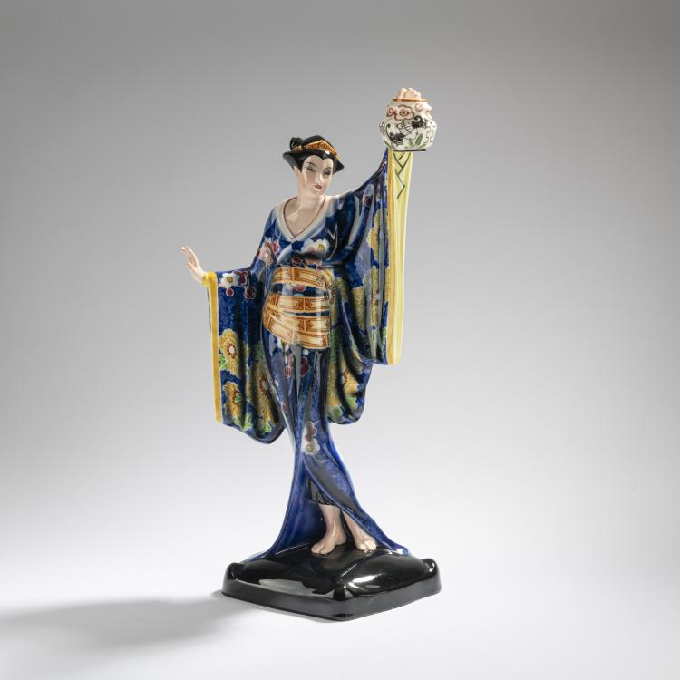 Hauptbild zu Objekt, 'Standing Japanese Woman', 1929/30, Josef Lorenzl, Goldscheider, Wien, 168C 593