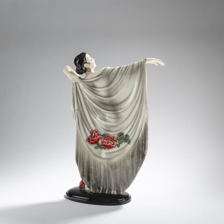 Bild 1 zu Objekt, 'Stehender Damenakt (Spanierin), um 1939, Josef Lorenzl, Goldscheider, Wien, 168C 605