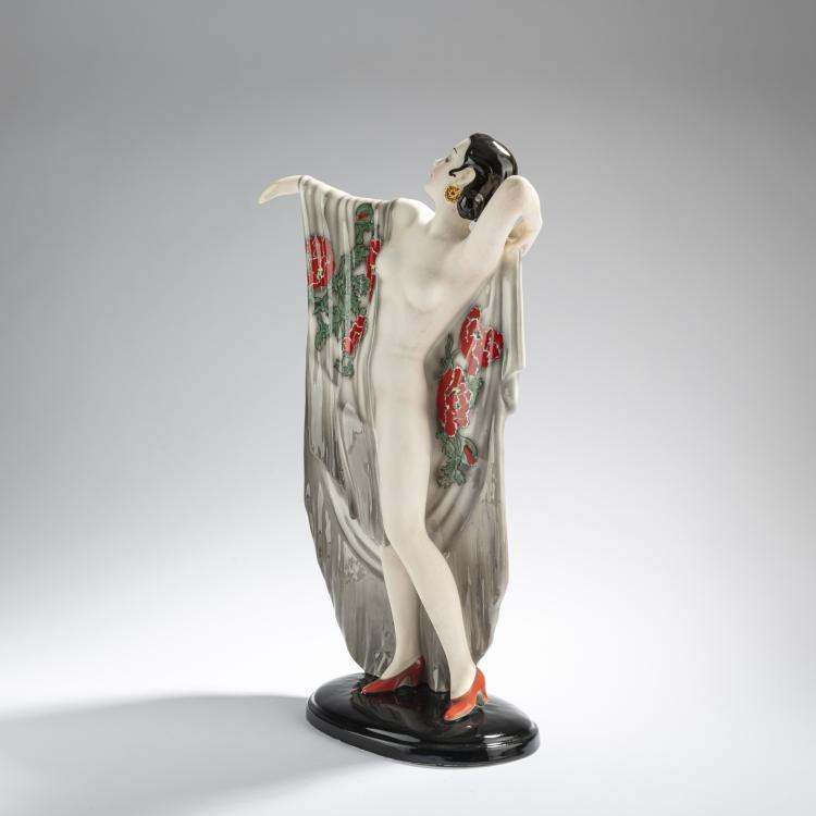 Bild 2 zu Objekt, 'Stehender Damenakt (Spanierin), um 1939, Josef Lorenzl, Goldscheider, Wien, 168C 605