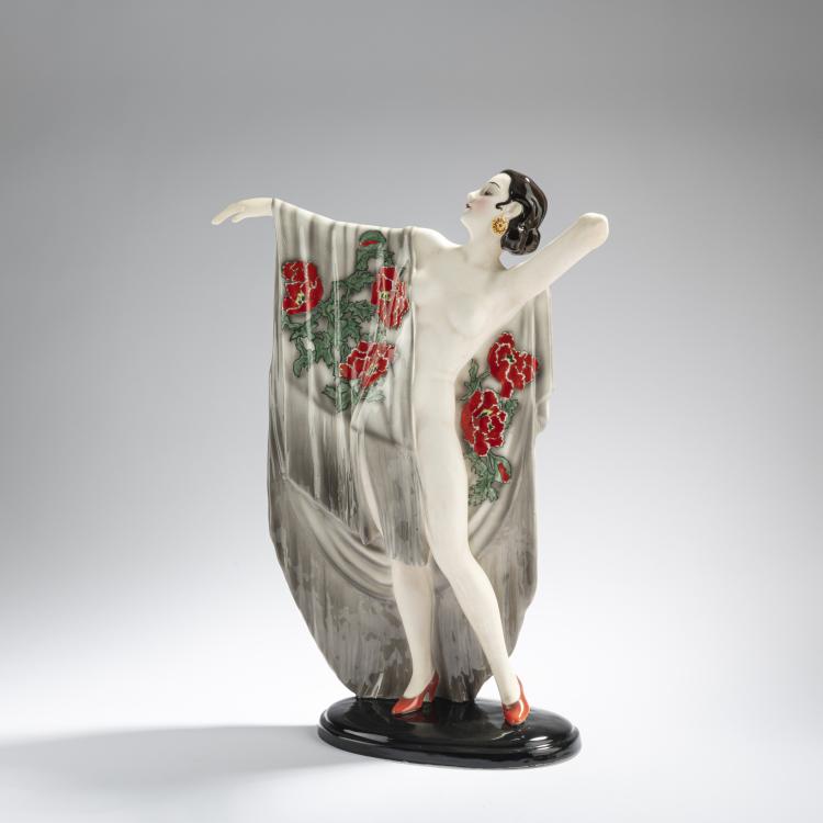 Bild 3 zu Objekt, 'Stehender Damenakt (Spanierin), um 1939, Josef Lorenzl, Goldscheider, Wien, 168C 605