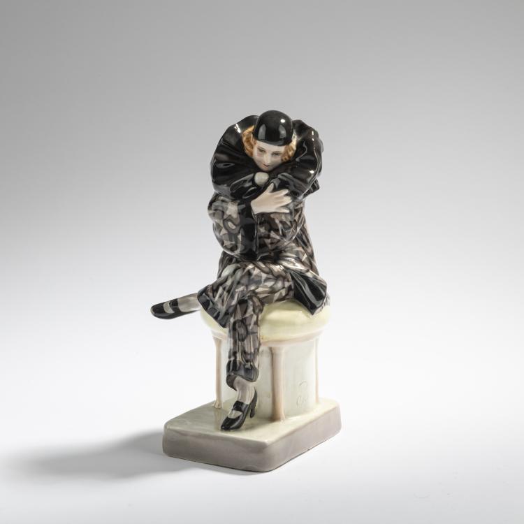Hauptbild zu Objekt, 'Seated Pierrette', c. 1922, Rudolf Podany, Goldscheider, Wien, 168C 582