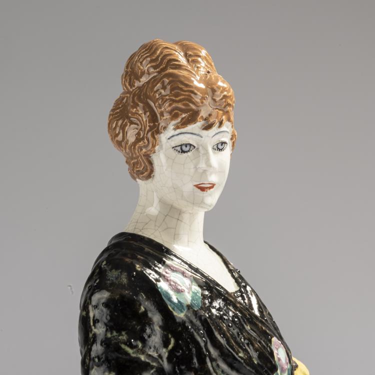 Bild 4 zu Objekt, 'Fashion lady standing with flowers', 1913/14, Eduard Klablena, Langenzersdorf, 168C 609