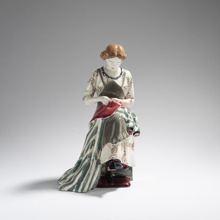 Bild 1 zu Objekt, 'N&auml;herin', 1912-14, Eduard Klablena, Langenzersdorf, 168C 607