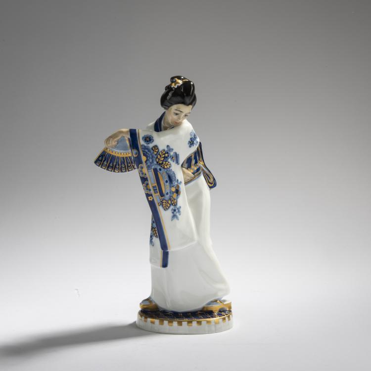 Hauptbild zu Objekt, 'Japanerin mit F&auml;cher', 1913-14, Alfred Otto Adalbert K&ouml;nig, Meissen, Porzellanmanufaktur, 168C 558