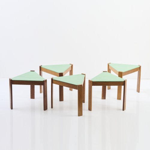 Five stools / occasional tables, c. 1960