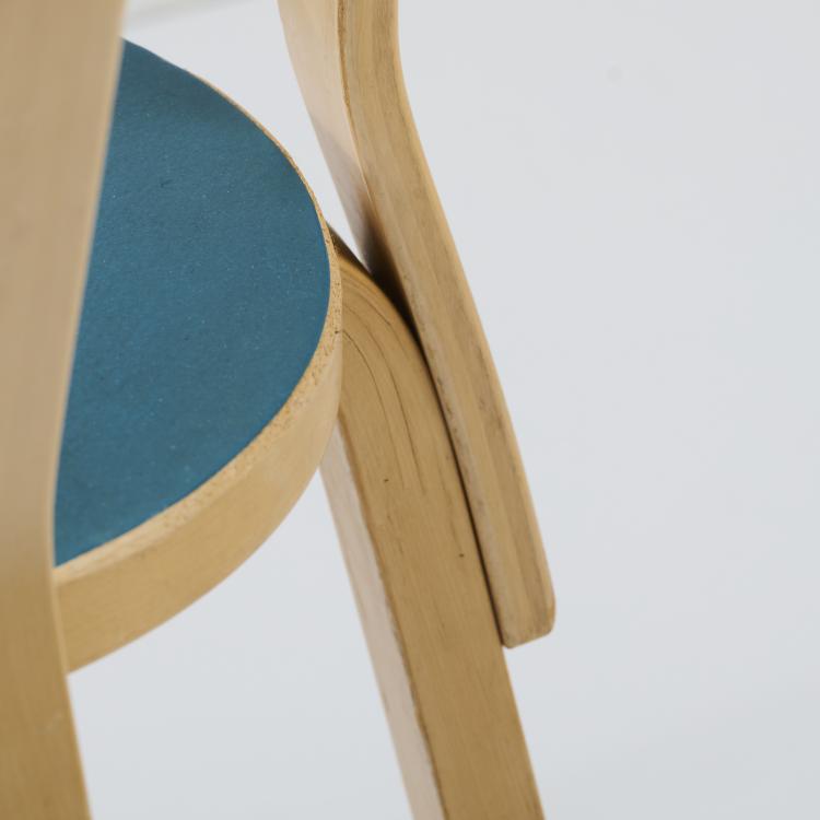Bild 7 zu Objekt, Four '68' chairs, 1935, Alvar Aalto, Artek, Helsinki (zugeschrieben), 170B 396