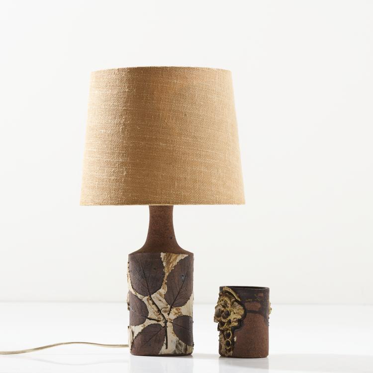 Hauptbild zu Objekt, Table light and vase, c. 1970, Bodil Marie Nielsen, D&auml;nemark, 170B 435