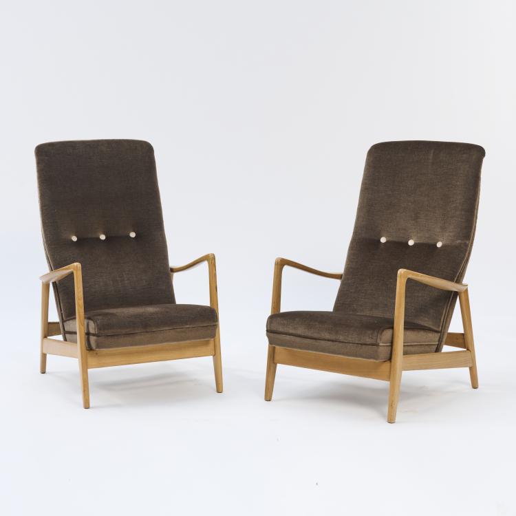 Bild 1 zu Objekt, Two armchairs from the hotel 'Parco dei Principi Sorrento', c. 1960, Gio Ponti, Cassina, Mailand (zugeschrieben/attributed), 169C 655