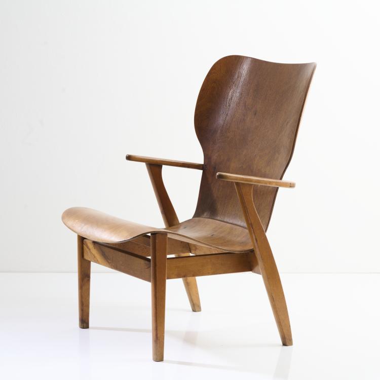 Hauptbild zu Objekt, Armchair 'Domus Lux', c. 1948, Ilmari Tapiovaara, Keravan Puuteolisuus Oy, Kerava (zugeschrieben), 169A 150