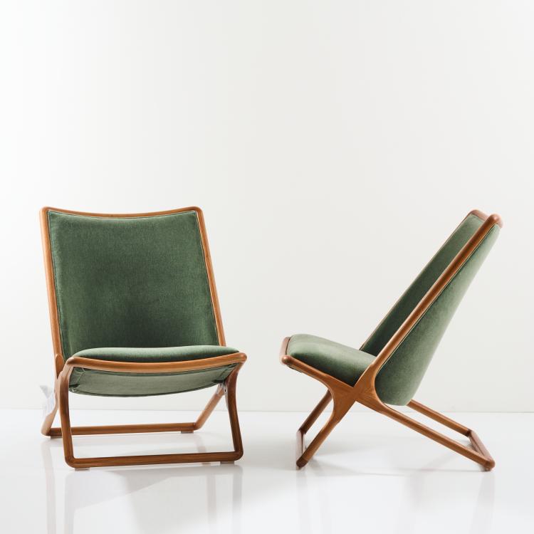Hauptbild zu Objekt, Two 'Scissor Chair' lounge chairs, 1960s, Ward Bennett, Miller, Herman, Zeeland, 170B 367