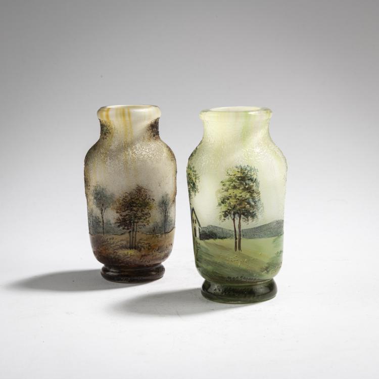 Bild 1 zu Objekt, Zwei kleine Vasen 'Lamartine', um 1910, Legras & Cie., Saint-Denis, 171A 179